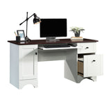 Miscellaneous Office Computer Desk with Drawers, Soft White