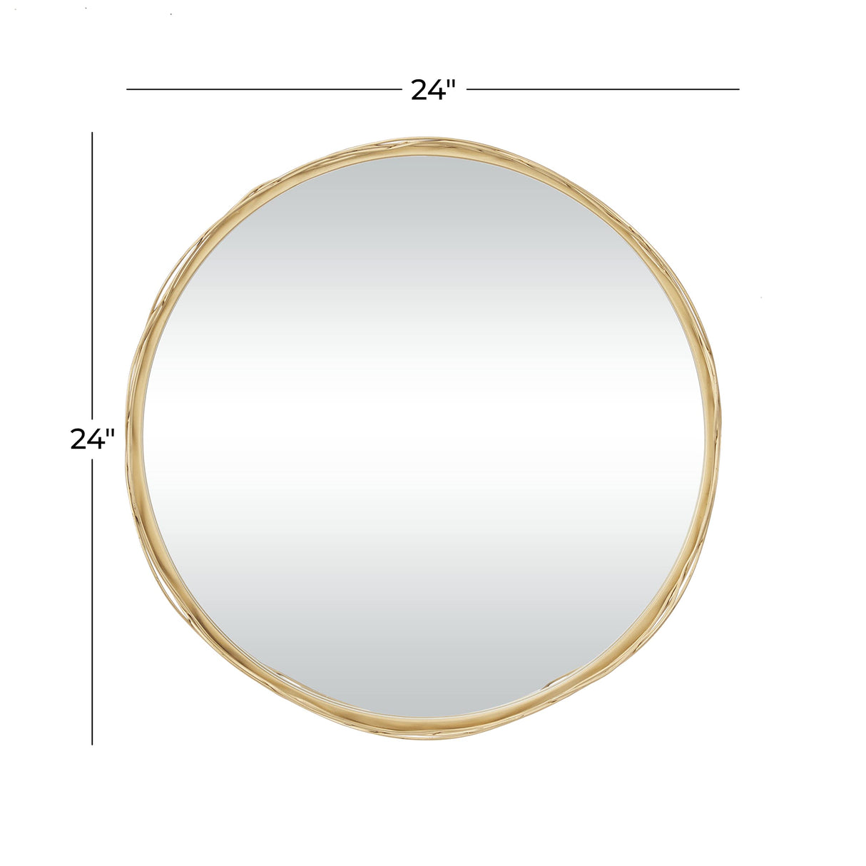 Metal Room Wall Mirror Entryway Mirror, Wall Mounted Mirror 24" x 3" x 24",