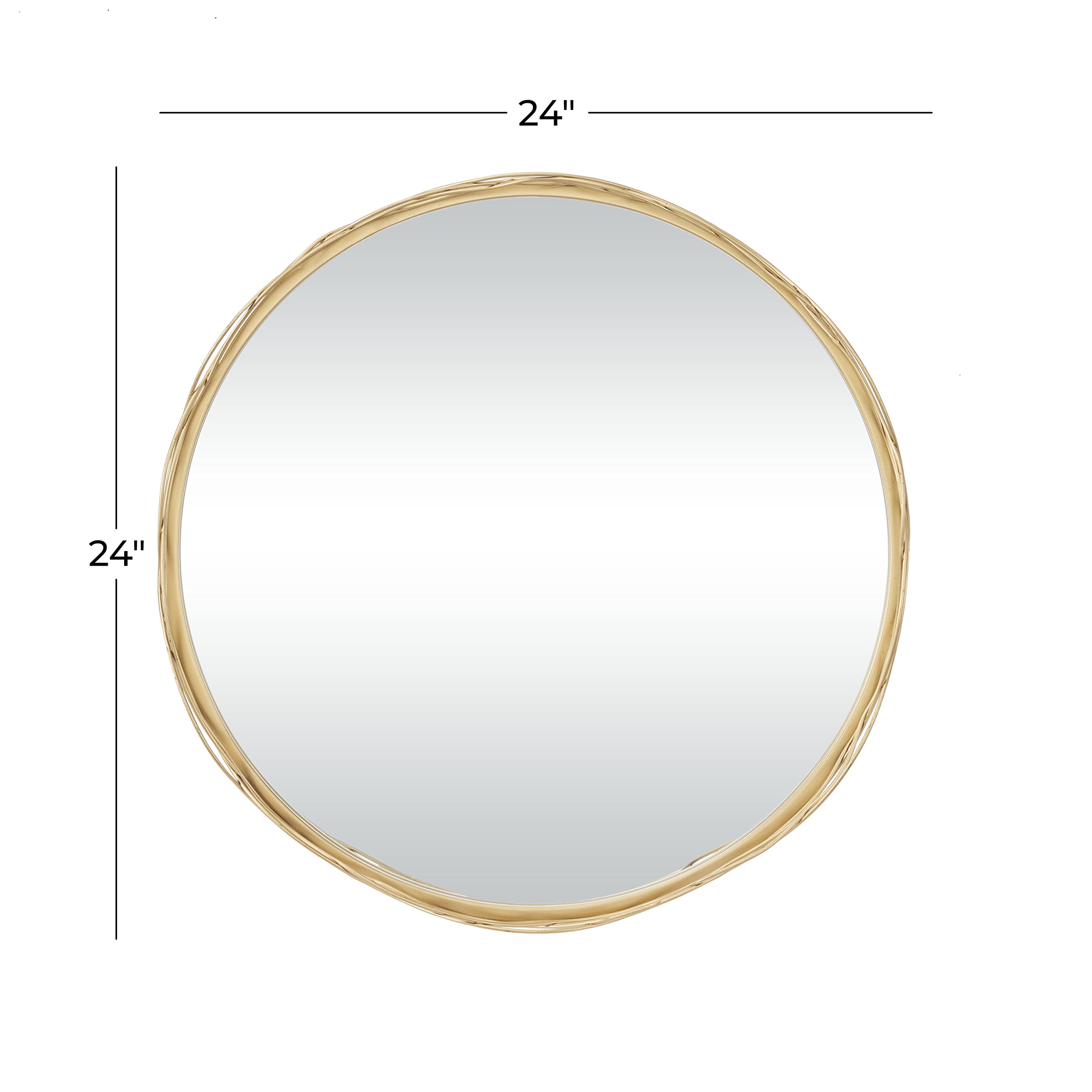 Metal Room Wall Mirror Entryway Mirror, Wall Mounted Mirror 24" x 3" x 24",