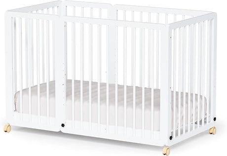 8-in-1 Convertible Crib with 2" Mattress, Convert from Bassinet, Mid Crib to Full Size Crib