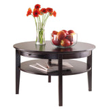 18-inch Wood Amelia Round Coffee Table With Pull Out Tray,