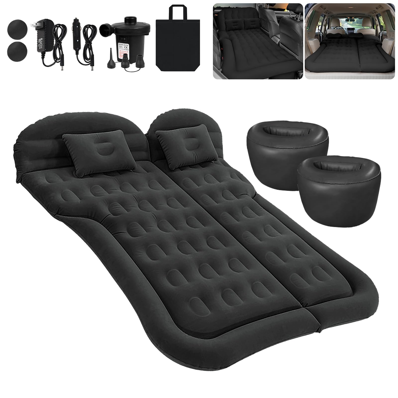 Car Bed SUV Air Mattress, Car Air Mattress with Home Power Adapter