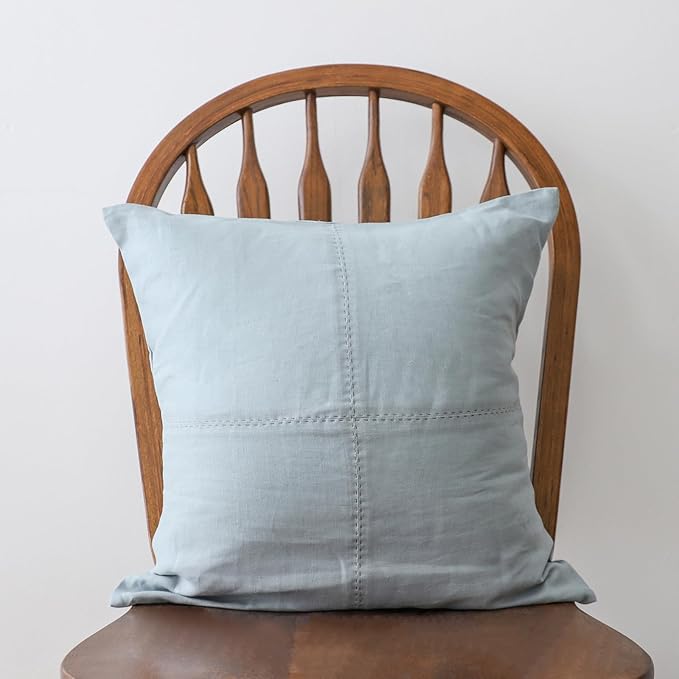 Natural French Washed Flax Solid Color Soft Breathable Farmhouse Bedding