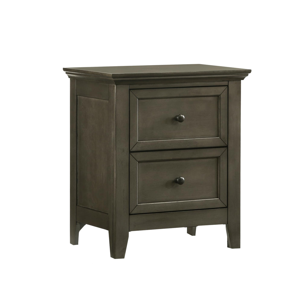 San Mateo Youth Nightstand, 2 Drawer Bedside Table, Gray