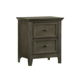 San Mateo Youth Nightstand, 2 Drawer Bedside Table, Gray