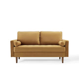 Valour Performance Velvet Loveseat, Cognac Valour Performance Velvet