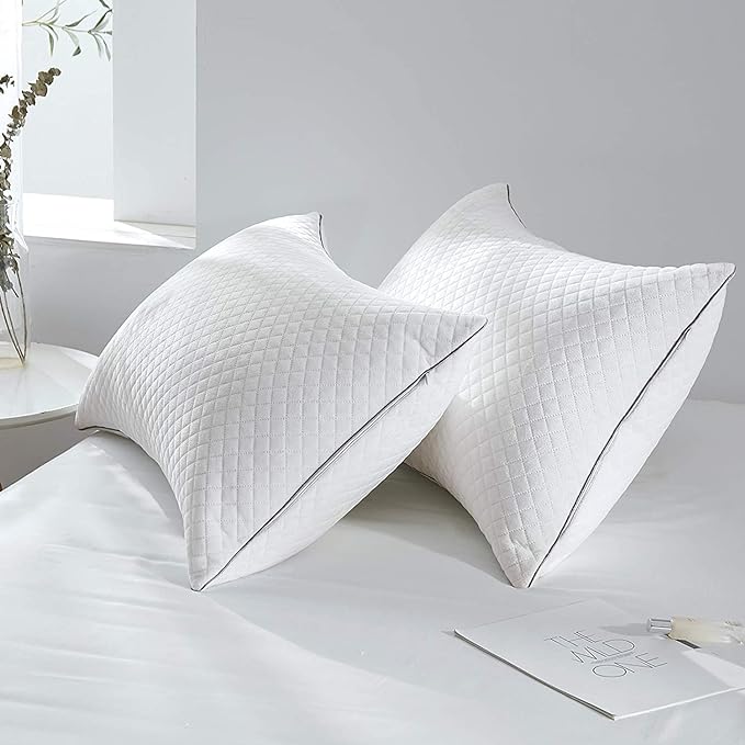 Soft Pillows for Sleeping - Hotel Collection Velvet Bed Pillows with Adjustable Filling,