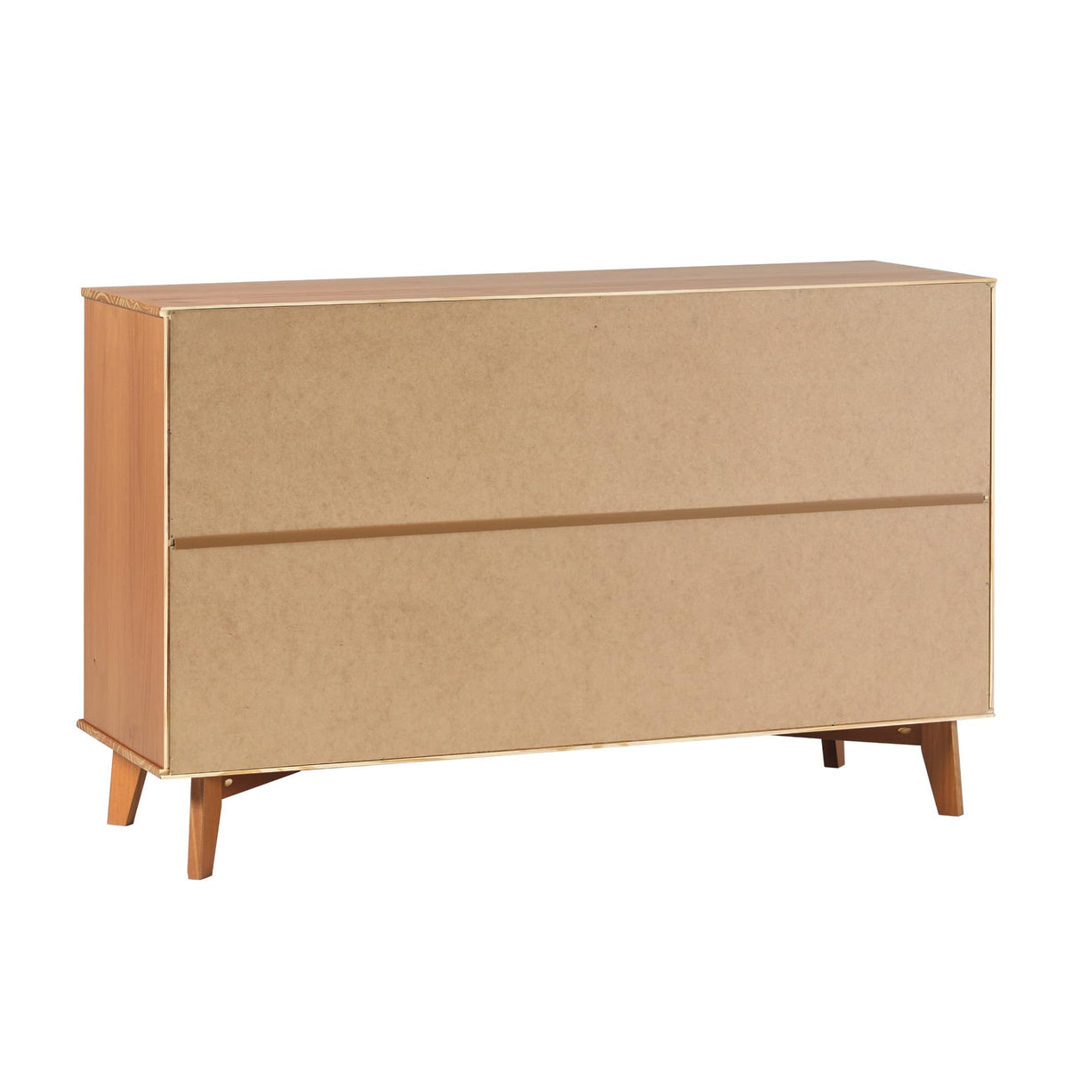 Modern Solid Pine Wood 6-Drawer Dresser with Metal Handles and Generous Storage Space, 52 Inch, Caramel Finish