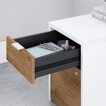Jamestown 60W Desk with 4 Drawers, Fresh Walnut/White