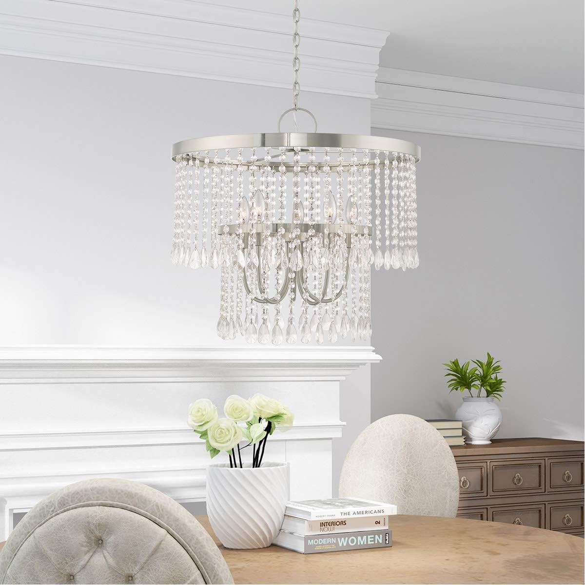 Lighting 1065-91 Neptune 5-Light Bath Light, Brushed Nickel, 32 x 6.75 x 8