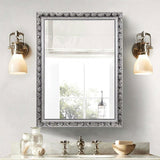 Rectangle Bathroom Wall Mirror - Silver Frame 40" x 24"