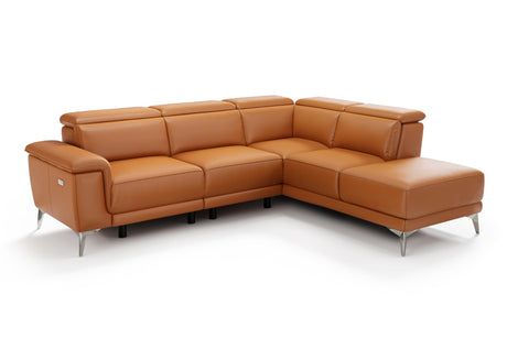 Valencia Pista Full Leather Right Chaise Sofa 112.5" | Italian Nappa Leather Modern Cloud