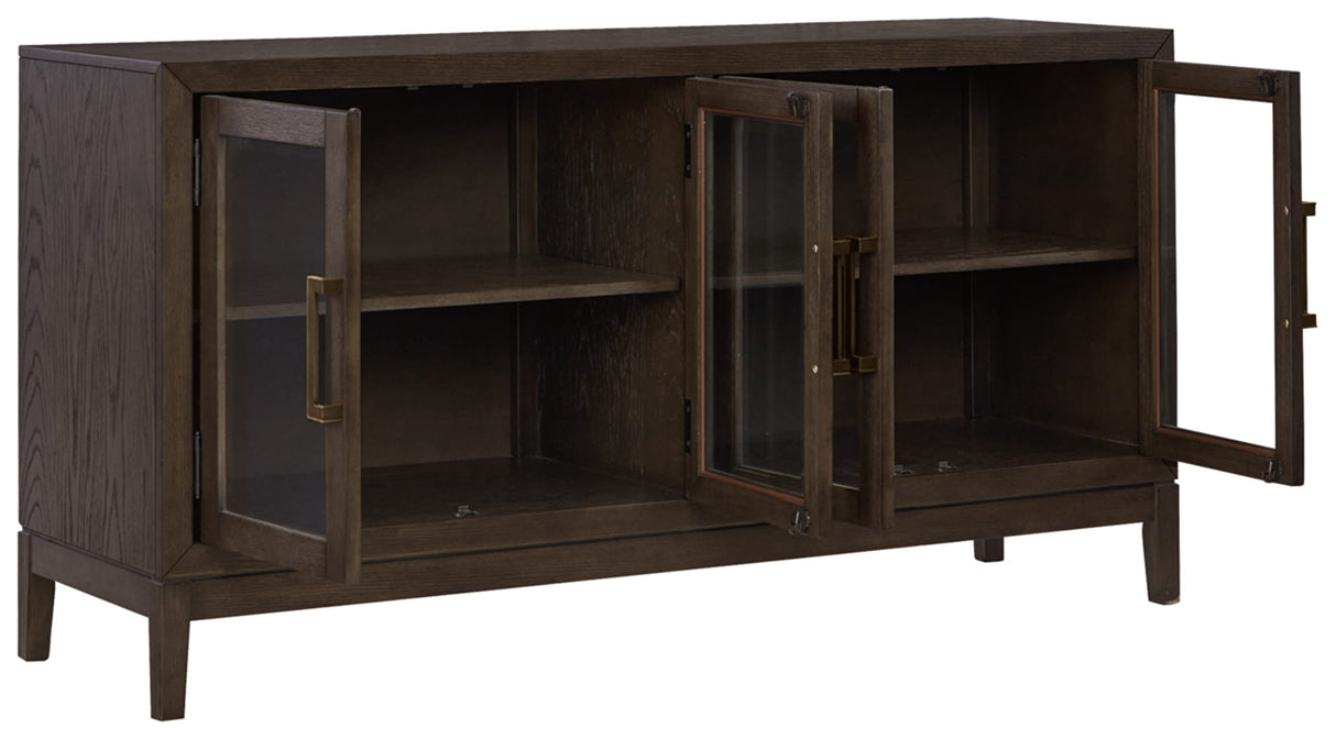 Burkhaus Traditional Dining Room Server with 2 Cabinets, Dark Brown