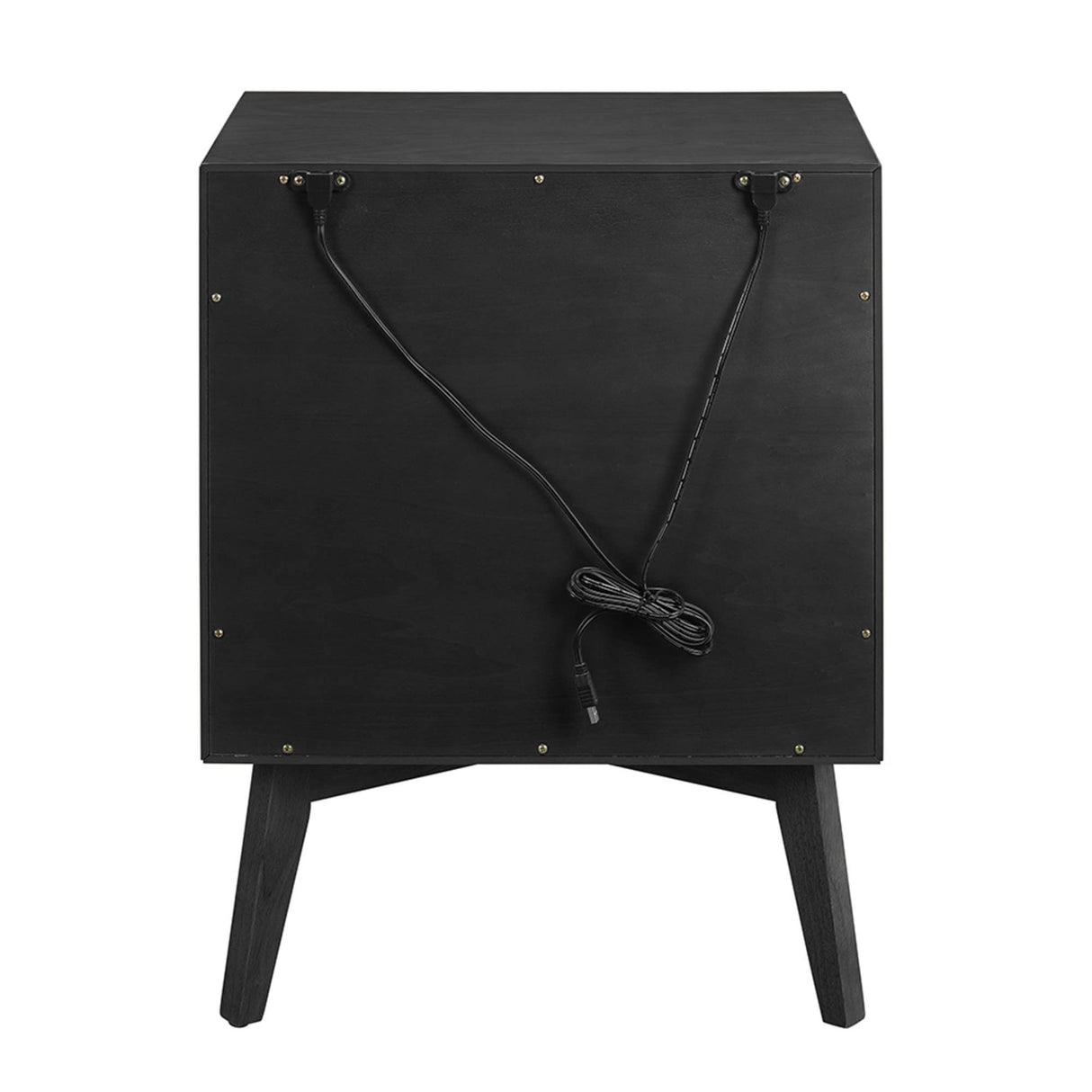 Metro Two Drawer Nightstand Bed Side Table, Black