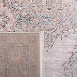 Shivan Collection 6'7" Square Grey / Rose SHV726F Shabby Chic Medallion