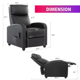 Massage Modern Adjustable Heated Recliner Home Theater Single Sofa Chair