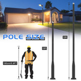 Street Light Pole 13Ft, Metal Solar Lamp Posts for Outdoor Light, Backyard Accessories