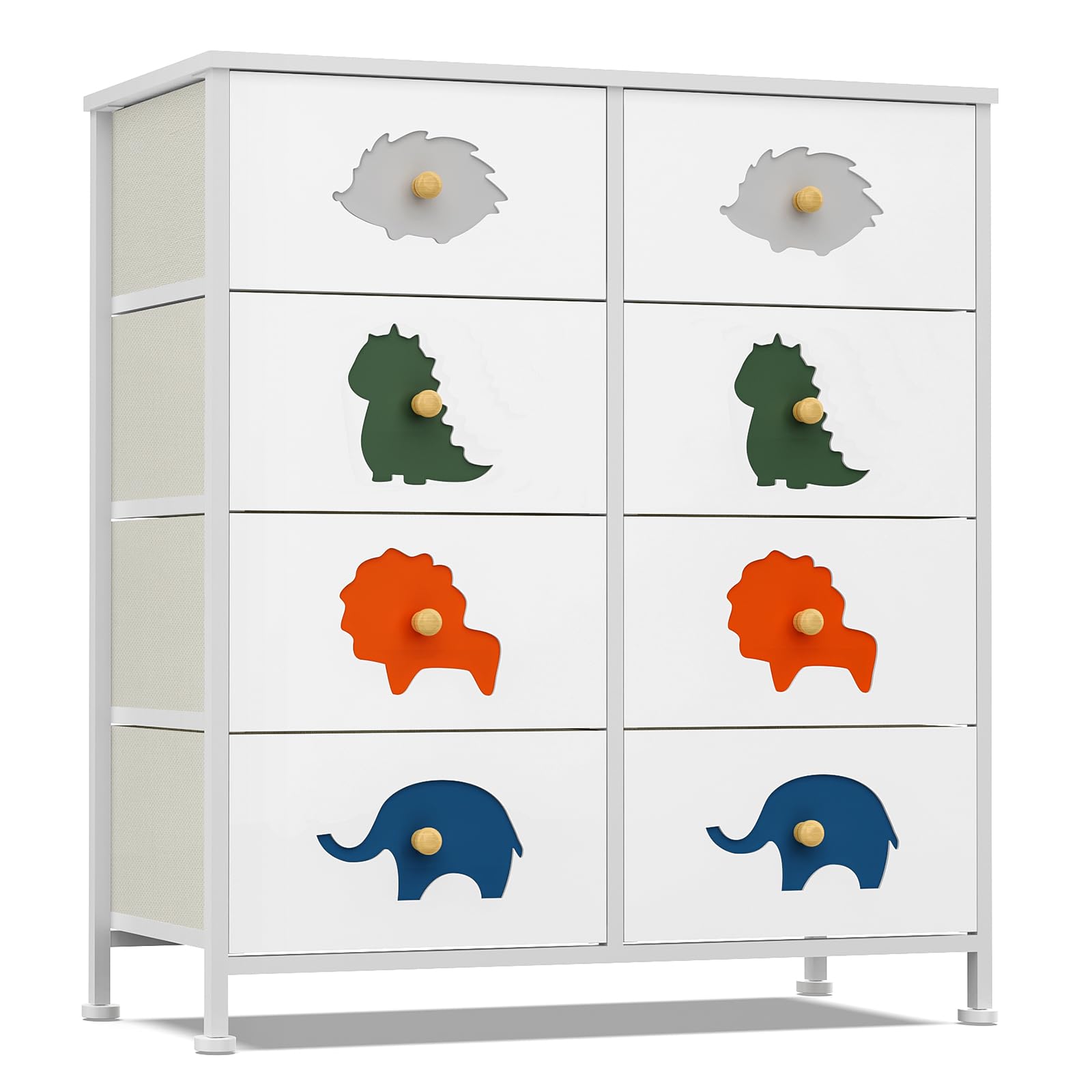 Dresser for Bedroom, Baby Dresser with 8 Fabric Drawers Tall Storage Organizer for Toddler Child