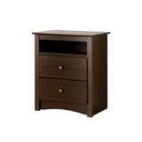 Fremont 2 Drawer Nightstand: Elegant Bedroom Furniture, Bedside Table with Open Shelf