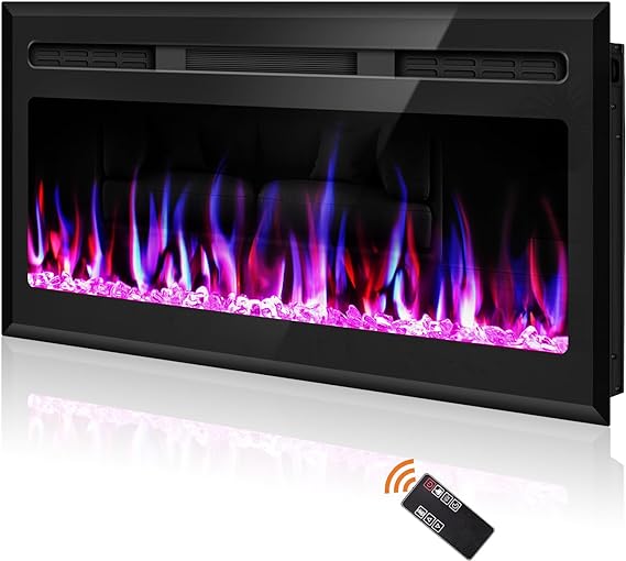 Wall Recessed and Wall Mounted Fireplace Heater