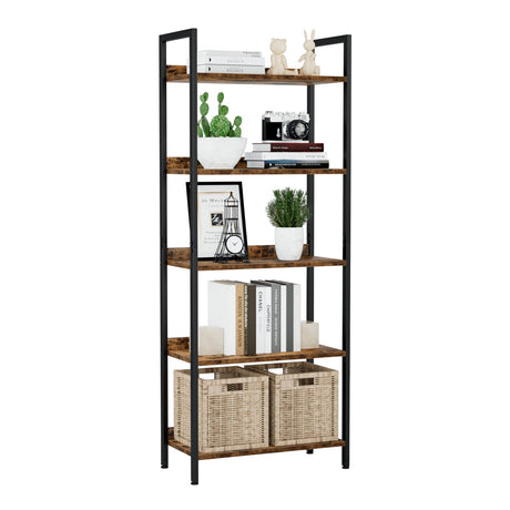 Bookshelf, 5 Tier Bookshelves, Home Office Bookcase Shelf Storage Organizer