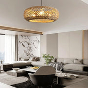 Chinese Zen Living Room Pendant Light Handmade Rattan Hanging Lamp