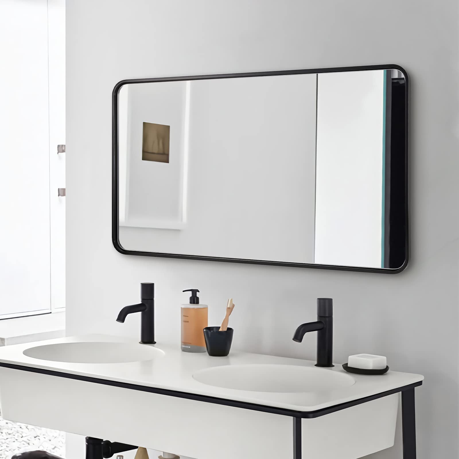 Wall Mirror for Bathroom,  Bathroom Vanity Mirror, Rounded Rectangle Mirror