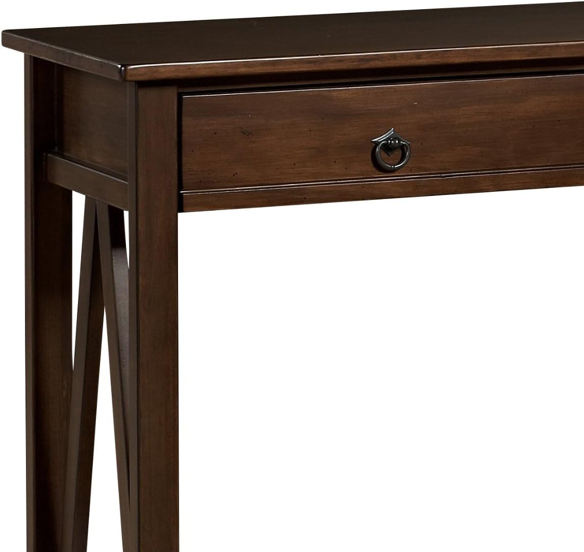 Home Dcor Console Table, 42.01"w x 13.98"d x 30.71"h, Antique Tobacco