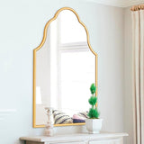 Arched Mirror for Wall, 32"X20" Moroccan Bathroom Mirror with Wood Frame