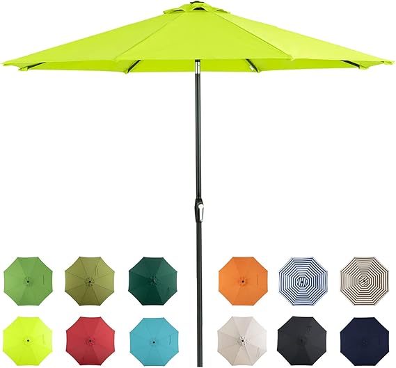 10ft Patio Market Outdoor Table Umbrella with Auto Tilt and Crank