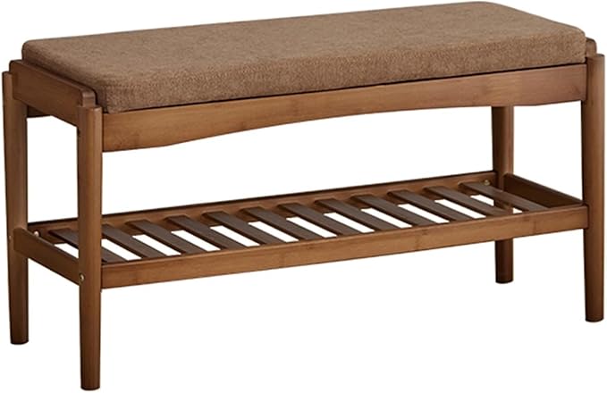 Bamboo Shoe Rack Bench, 3 Tier Shoe Organizer Storage Rack for Entryway