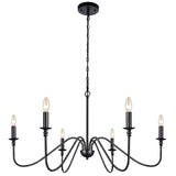 6-Light Iron Chandelier Black Farmhouse Chandelier Classic Candle Ceiling Pendant