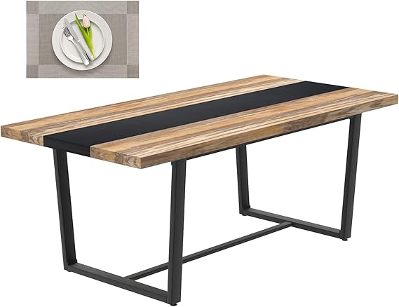 71" Large Dining Table for 6-8 People - Rectangular Farmhouse Kitchen Table