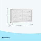 Benton 6 Drawer Double Dresser (White) – Easy New Assembly Process, Universal Design,