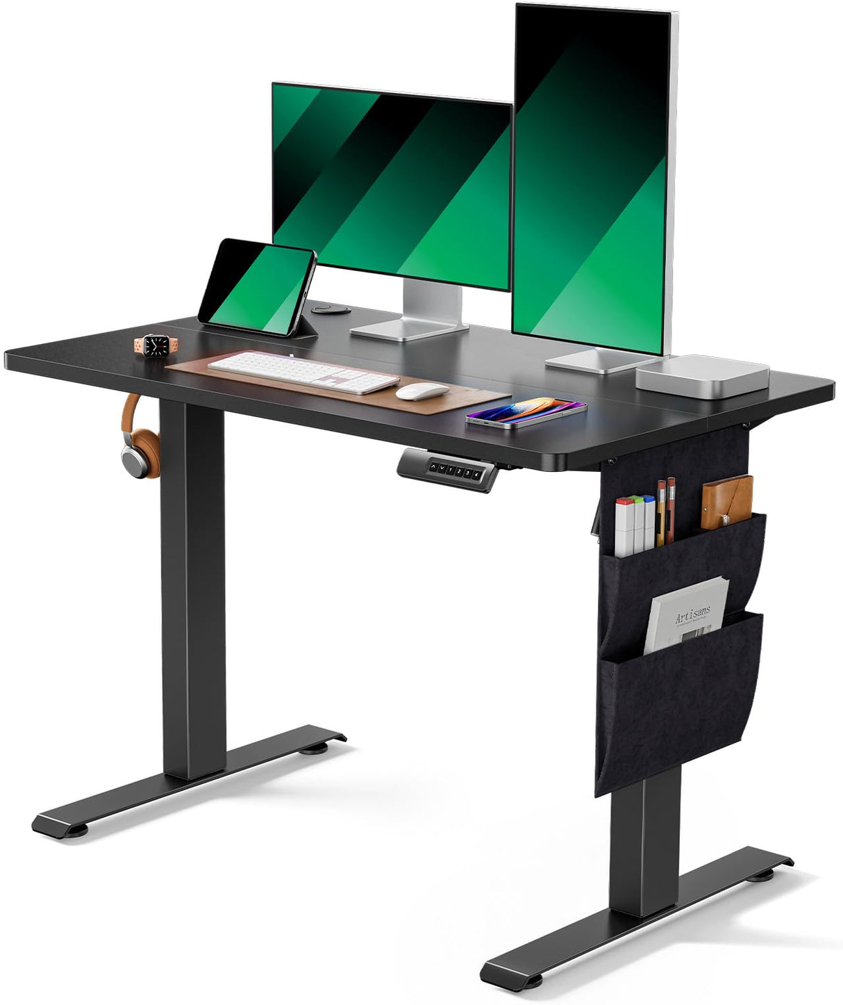 40x24 Inch Electric Standing Desk with Storage Bag, Stand up Desk for Home Office