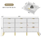 9 Drawer Dresser and Night stand Sets for Bedroom, Two Drawers Nightstand Set of 2