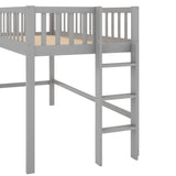 Twin Loft Bed with Slide,Wood Loft Bed Low Profile for Boys Girls, Built-in Ladder