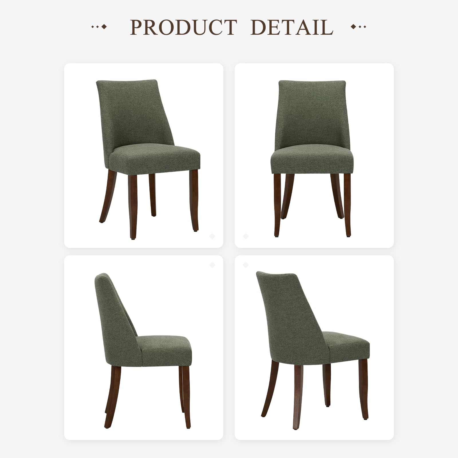 Mid-Century Modern Upholstered Dining Chairs - Set of 4