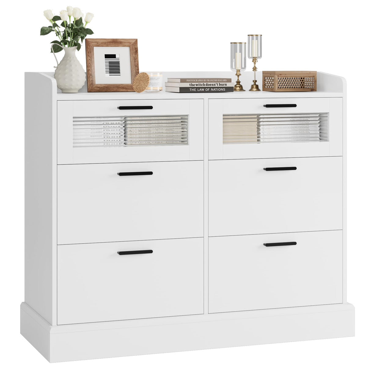 Modern 6 Drawer Dresser for Bedroom, Double Wide Chest of Drawers