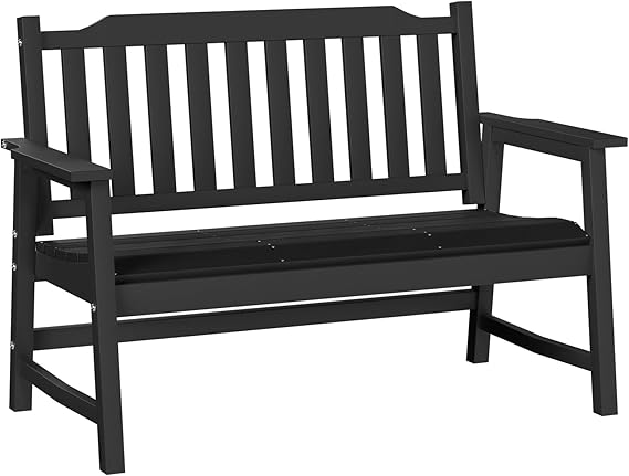 Outdoor Bench, 2-Person Garden Bench Load up to 800 Lbs, Outdoor Benches
