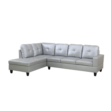 MZX-Carl-SS-00009-LWJ Sectional, 103.5"x74.5"x35", Silver White L