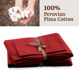 Bed Sheets Set with 4 Pieces, 415 Thread Count, Percale, 100% Peruvian Pima Cotton,