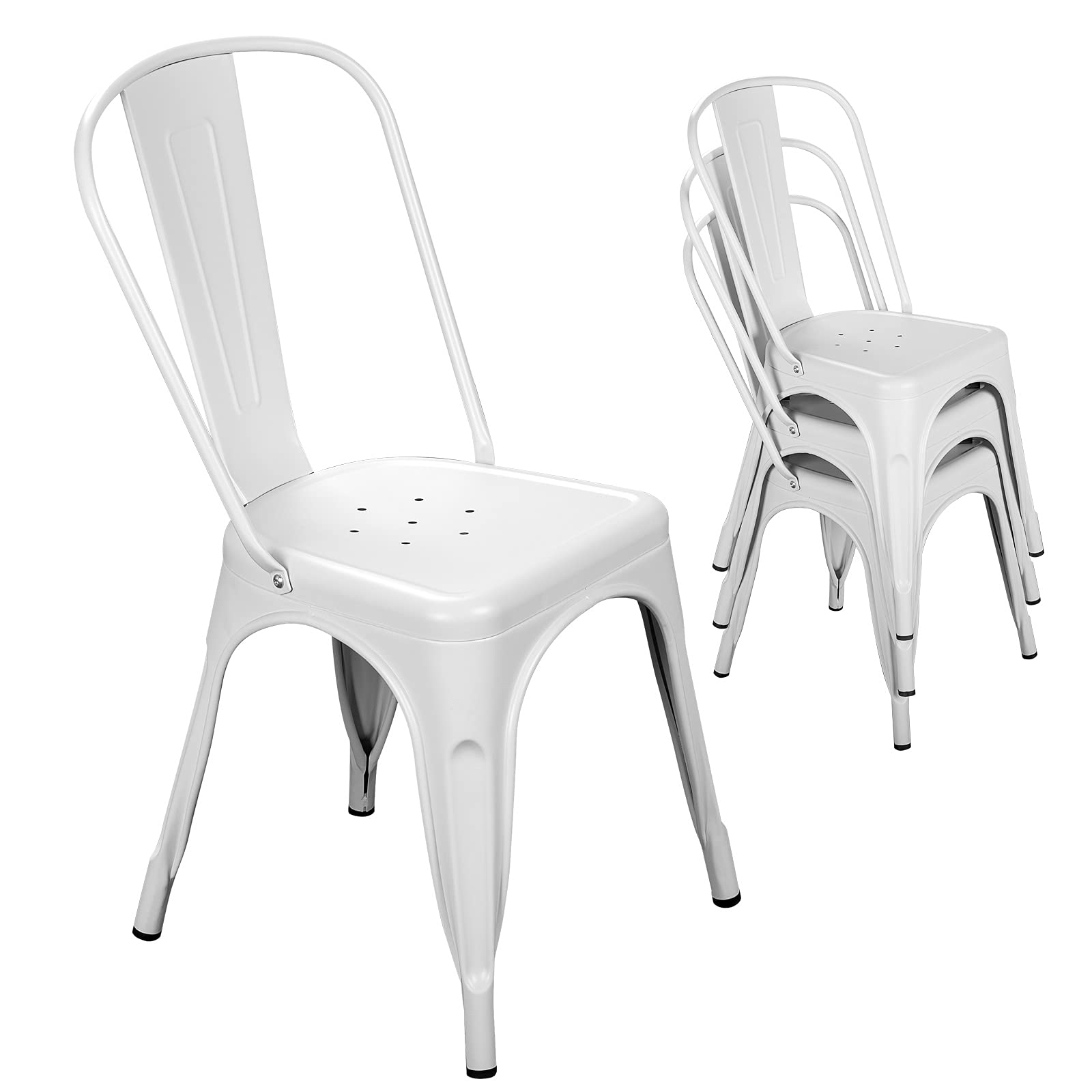 Metal Dining Chair Farmhouse Tolix Style for Kitchen Dining Room Café Restaurant Bistro