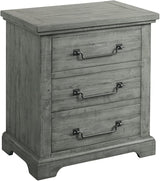 Beach House Solid Wood Dove Grey 2 Drawer Nightstand