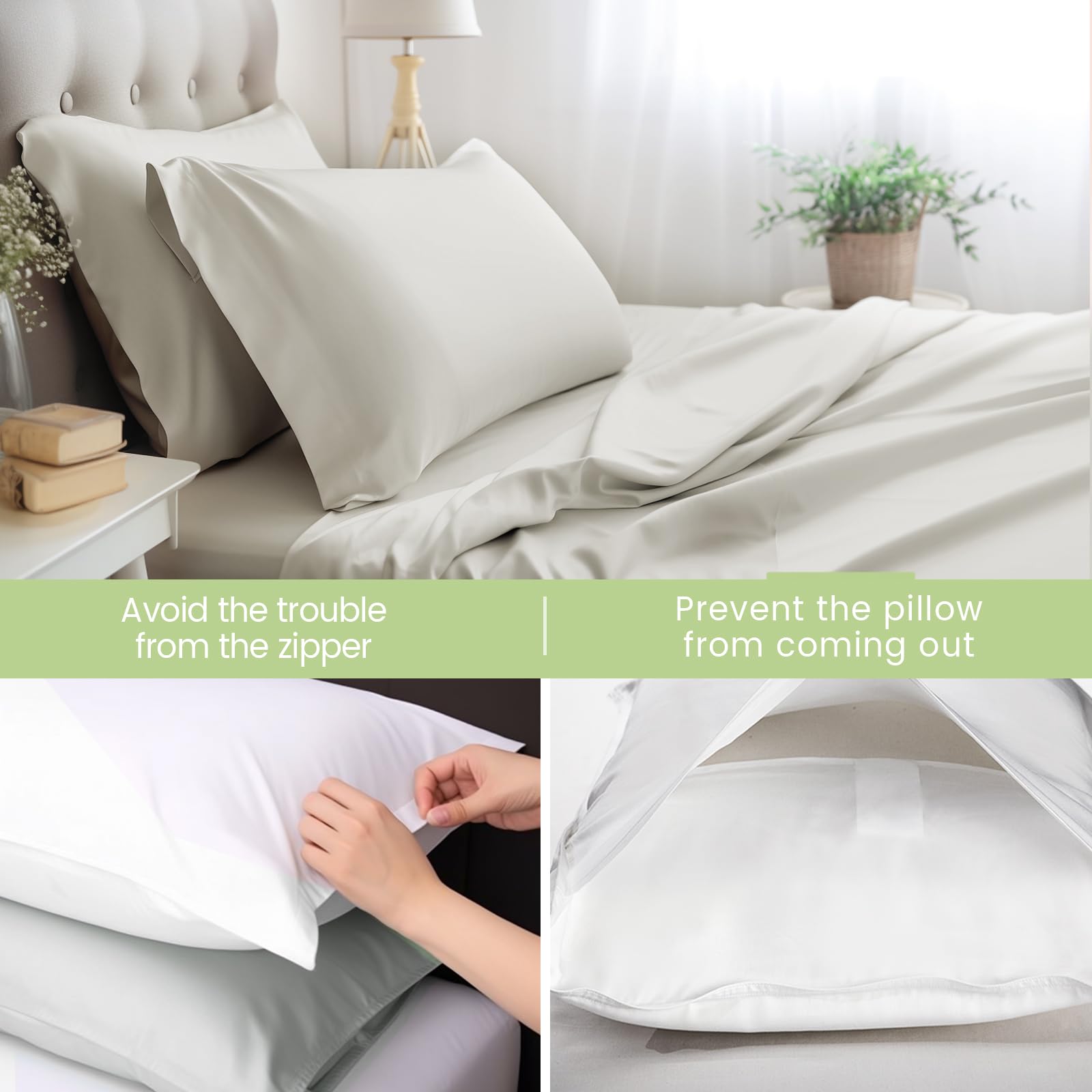 Sheets Queen Size Bed Sheets 4-Pcs Set - 100% Organic Bamboo Viscose 400