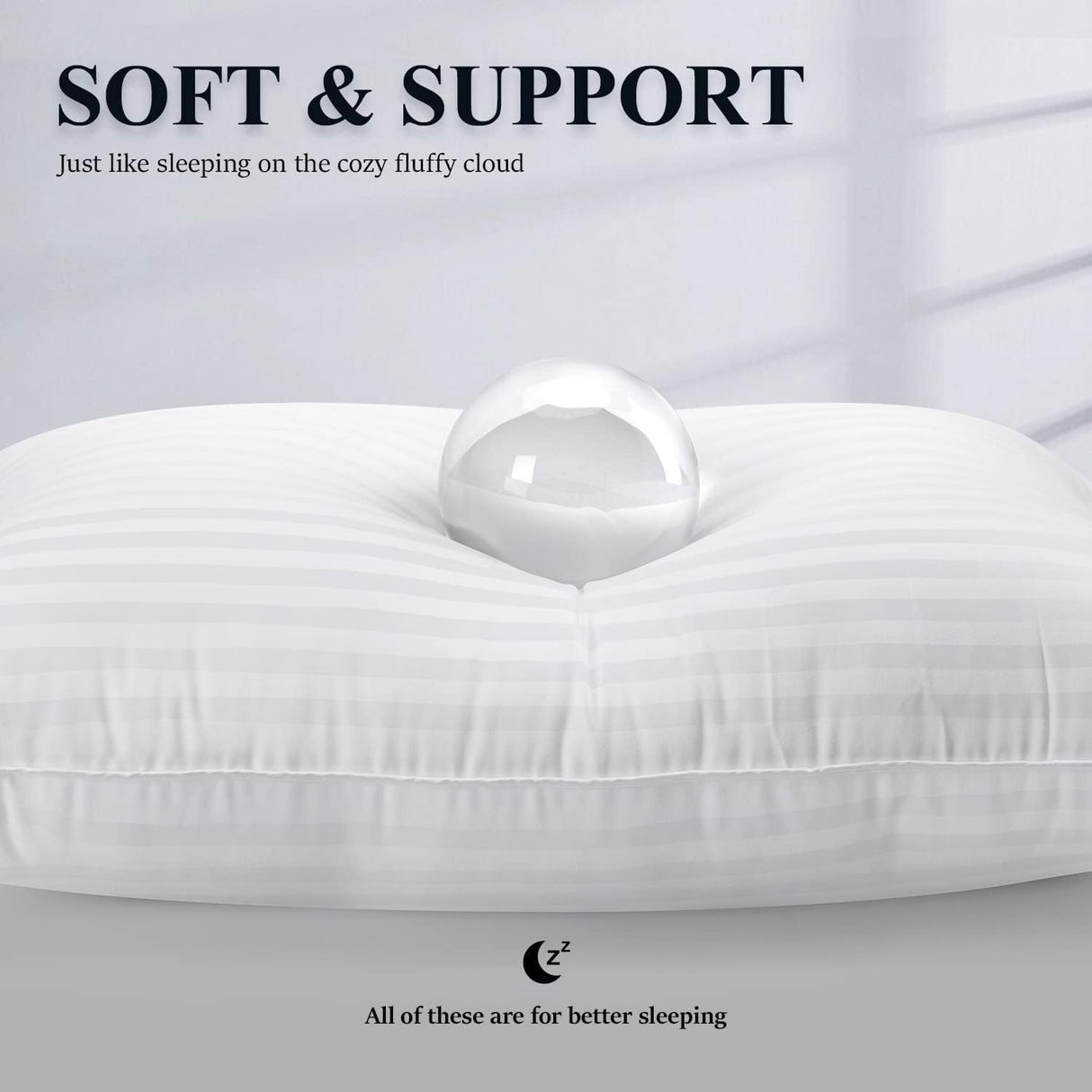 COZSINOOR Bed Pillows Queen Size: Hotel Quality Set of 2 - Down Alternative Microfiber Filled for Back, Stomach, Side Sleepers, Breathable & Skin-Friendly