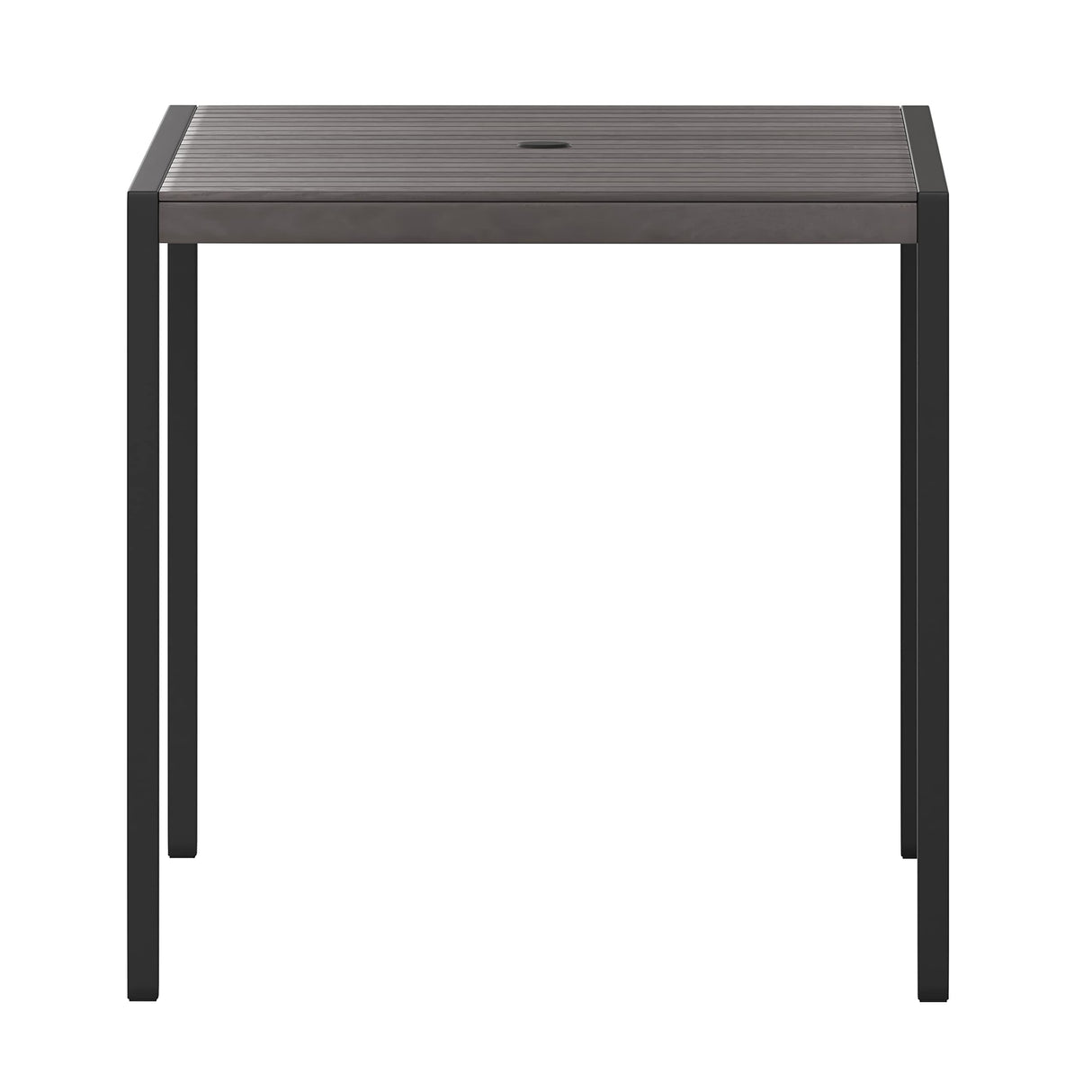 Lark Outdoor Dining Table with Synthetic Gray Wash Teak Poly Slats