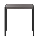 Lark Outdoor Dining Table with Synthetic Gray Wash Teak Poly Slats