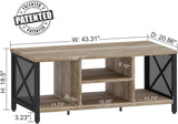 Coffee Table for Living Room, Rustic Wood Center Table with Shelves