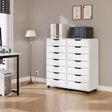 5/7 Drawer Chest, Wooden Tall Dresser Storage Dresser Cabinet with Wheels